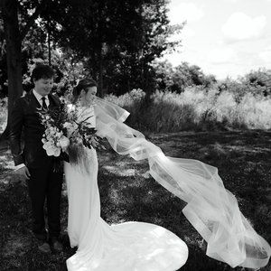 108" Cathedral Veil with 2" Horsehair Trim